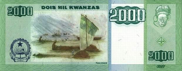 Банкнота в 2000 ангольских кванз. Обратная сторона